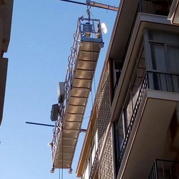 Robusta plataforma de andamio colgante de acero galvanizado para mantenimiento de edificios